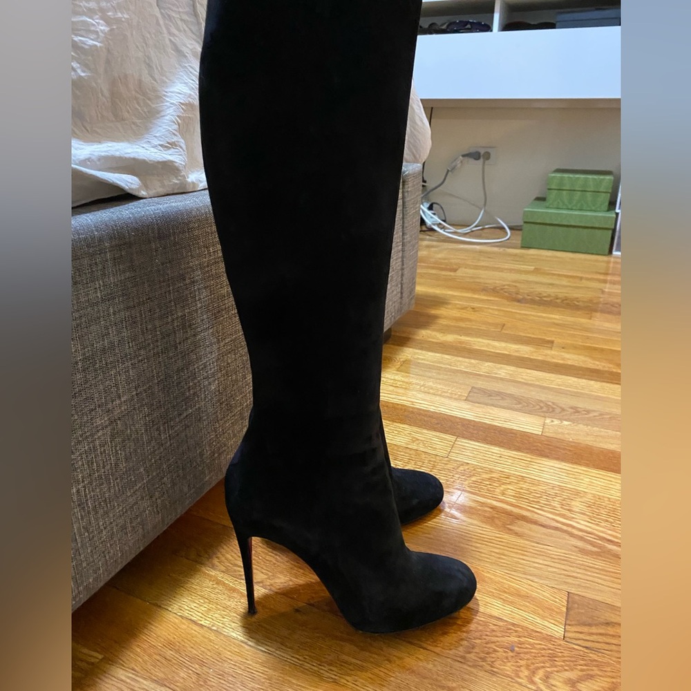 Christian Louboutin Suede Knee-High Boots
